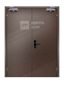 Глухая двупольная противопожарная дверь ДПМ-02 2-го типа с выпадающим порогом